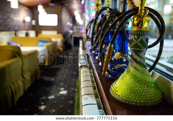 Bright Hookahs On Windowsill Cafe Stock Photo Edit Now 777775156