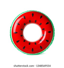 Bright inflatable ring isolated on white. Beach accessories - Shutterstock ID 1348569554