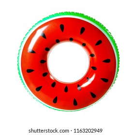 Bright inflatable ring on white background. Summer holidays - Shutterstock ID 1163202949