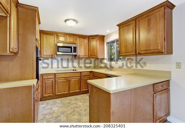 Bright Kitchen Interior Empty House Linoleum Stock Photo Edit Now