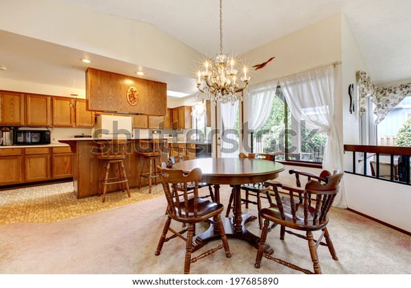 Bright Kitchen Room High Vaulted Ceiling Stock Photo Edit