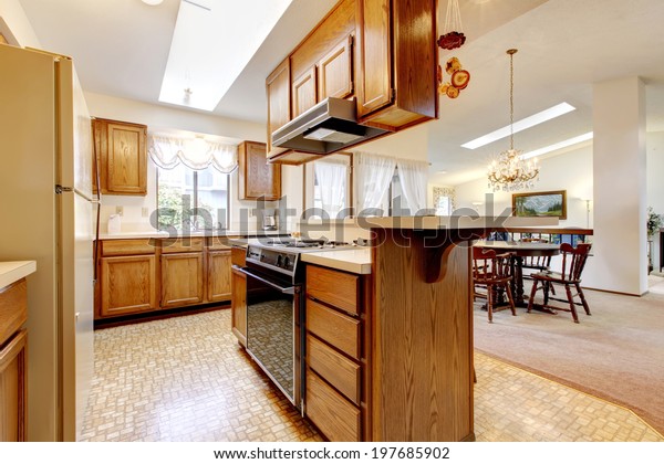 Bright Kitchen Room High Vaulted Ceiling Stock Photo Edit