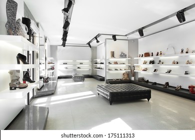 Bright Large Shoe Store With Luxury Collection