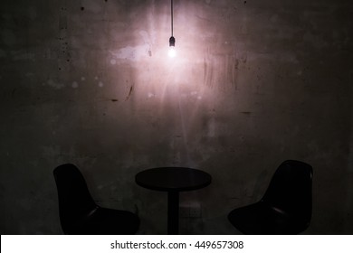 Bright light bulb and chair set
