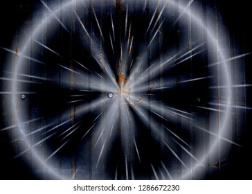 Bright light circle on the tree