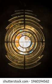 Bright Light Emitting From A Lighthouse Fresnel Lens.