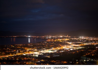 Bright Light Of Rotorua City At Night