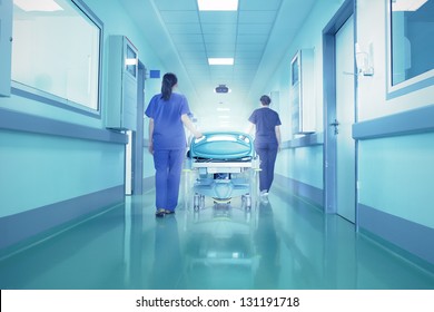 Bright lights at the end the hospital corridor. The concept of life and death. - Shutterstock ID 131191718