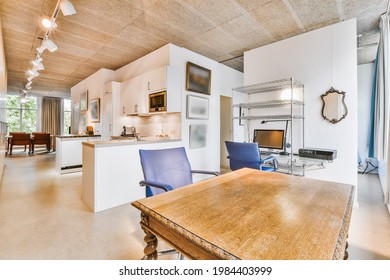 A bright luxury kitchen in an elegant house - Shutterstock ID 1984403999