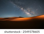 The bright Milky Way in the desert