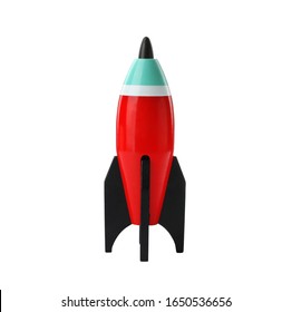 Bright Modern Toy Rocket Isolated On White