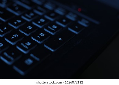 bright multicolor macro background flickering video button black laptop keyboard technology flicker - Shutterstock ID 1626072112
