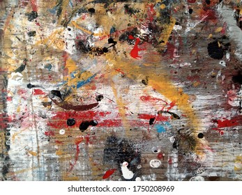Bright multicolored surface in painter's studio