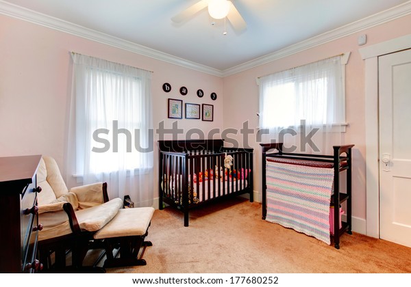 Bright Nursery Room Light Pink Walls Stock Image Download Now