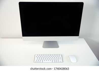 Bright office space with computer