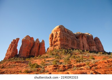 Bright Orange Arizona Dessert Landscape  Rock Structures