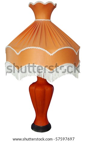 Bright Orange Table Lamp isolated with clipping path
