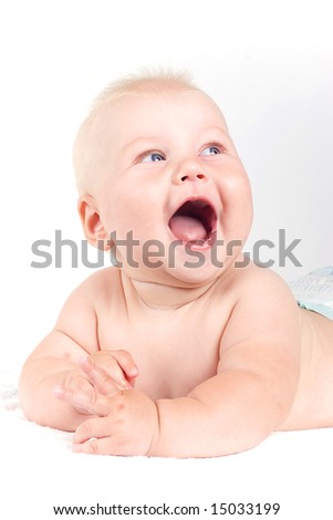 Similar – Baby girl two months old yawning