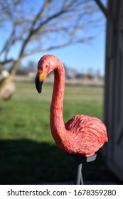 Bright Pink Flamingo Lawn Ornament
