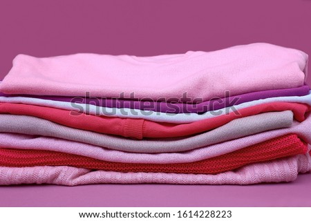 bright pink palette gamma clothes in pink tonaz on a purple background