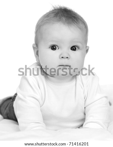 Similar – Image, Stock Photo Portrait of a three month old baby