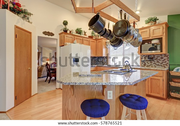 Bright Rambler Kitchen Boasts Vaulted Ceiling Stock Photo Edit