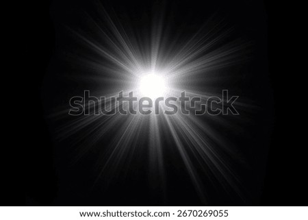 Bright Rays of Light Shining in Darkness – Abstract Background, Glowing Spotlight Effect on Black Backdrop, Studio Lighting Effect – Bright Beam with Dark Space