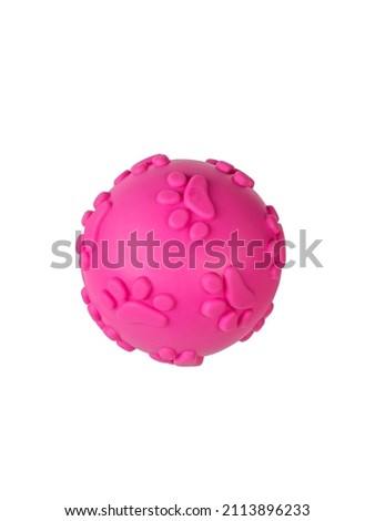 Bright red ball rubber toy for dogs. Accessories for pets.