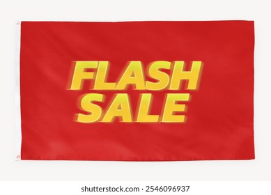 Bright red banner with bold yellow 'Flash Sale' text. Flash Sale sign in vibrant colors. Flash Sale promotion for discounts. - Powered by Shutterstock