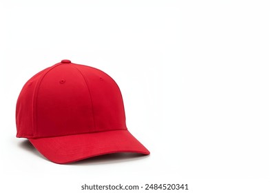 Bright Red Baseball Cap on Isolated White Background - Powered by Shutterstock