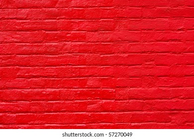 Bright red bricks wall