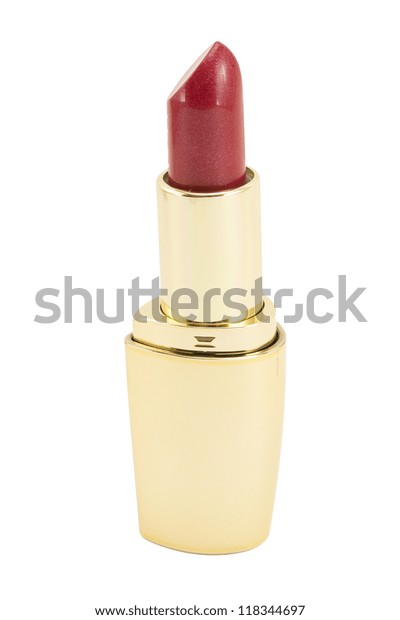 Download Bright Red Lipstick Glossy Gold Tube Stock Photo Edit Now 118344697 PSD Mockup Templates