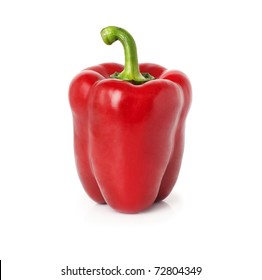 Bright Red Pepper Isolated On White.