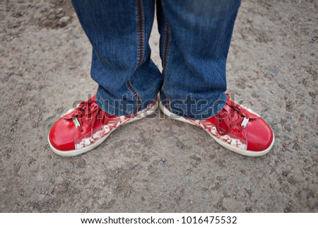 Image, Stock Photo red Winter Hiking