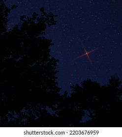 Bright Red Star In The Sky On Christmas Eve In North Carolina 