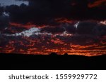 bright red sunset in montana