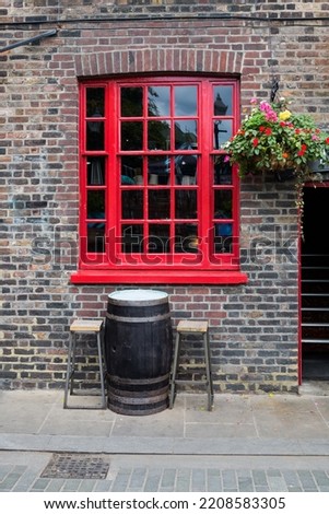 Similar – Image, Stock Photo A window, a typical Berlin lantern and many soft colors running in the rain