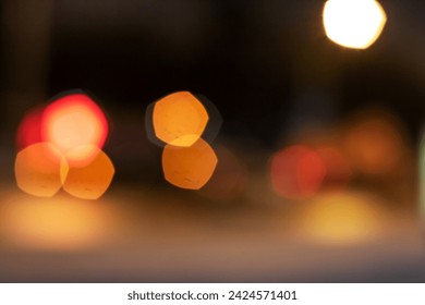 Bright red and yellow lights close up, blurred background - Powered by Shutterstock