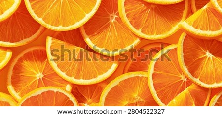 A bright and refreshing close-up view of numerous sliced oranges, creating a lively and textured background with their juicy segments and rind.