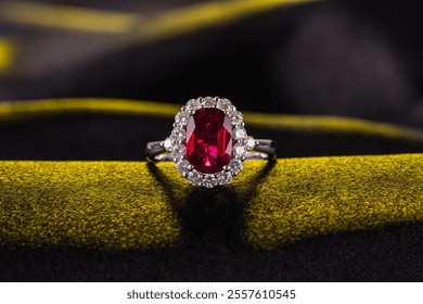 Bright ruby ??ring in a pure black background