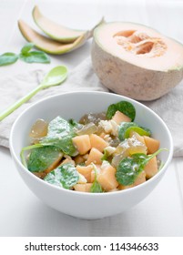 Bright Salad With Melon And Spinach