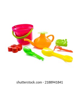 Bright set of children's sand toys, scoop, bucket. High quality photo - Shutterstock ID 2188941841