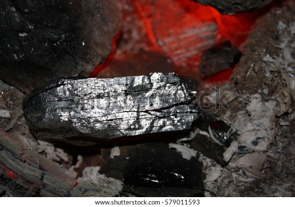 Bright Shiny Texture Coal Hearth Heating Stock Photo Edit Now