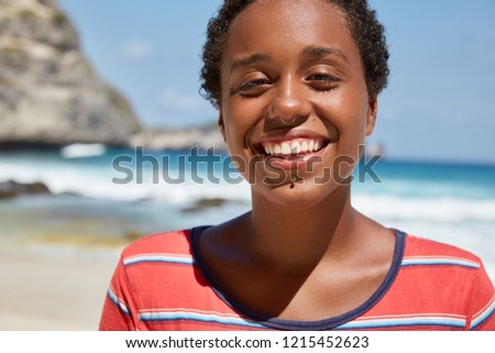 Similar – Image, Stock Photo blurred people on beach