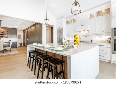 bright, spacious and modern farmhouse style kitchen - Shutterstock ID 1935730291