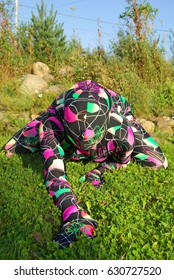 Bright Spandex Zentai Catsuit Artist Woman On The Street