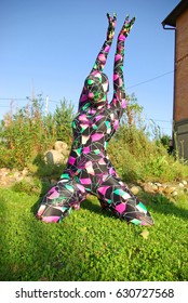 Bright Spandex Zentai Catsuit Artist Woman On The Street