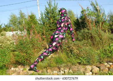 Bright Spandex Zentai Catsuit Artist Woman On The Street