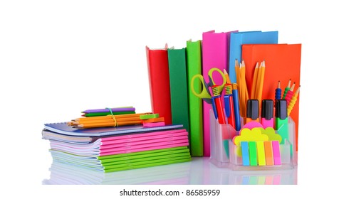 Bright Stationery Books Isolated On White Stock Photo (Edit Now) 82999960