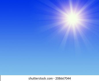 Bright Sun In The Blue Sky